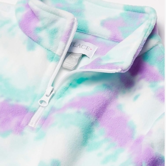 Children's Place Fleece Top Kid Sz 10-12 Print Glacier Half Zip Pullover - Picture 2 of 10